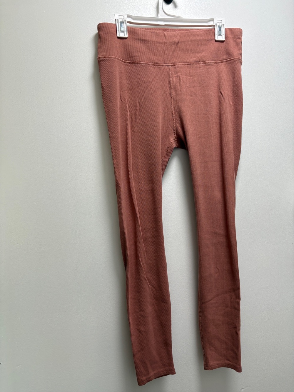 Pact Organic High-Rise Rosewood Stretch Ribbed Leggings - Women's